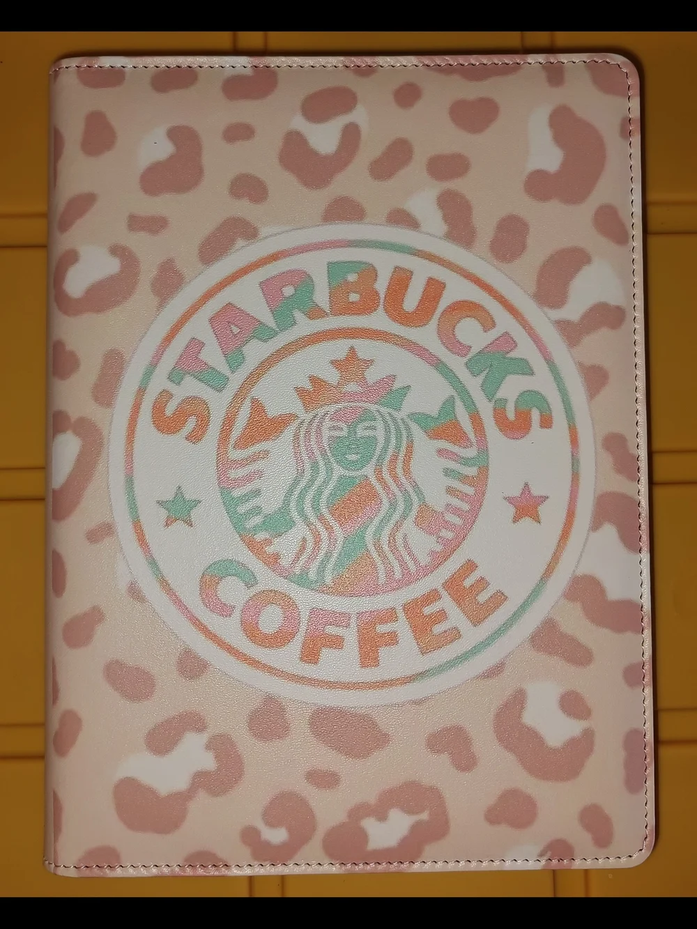 Starbucks Pink and Mint Leopard Logo Cover